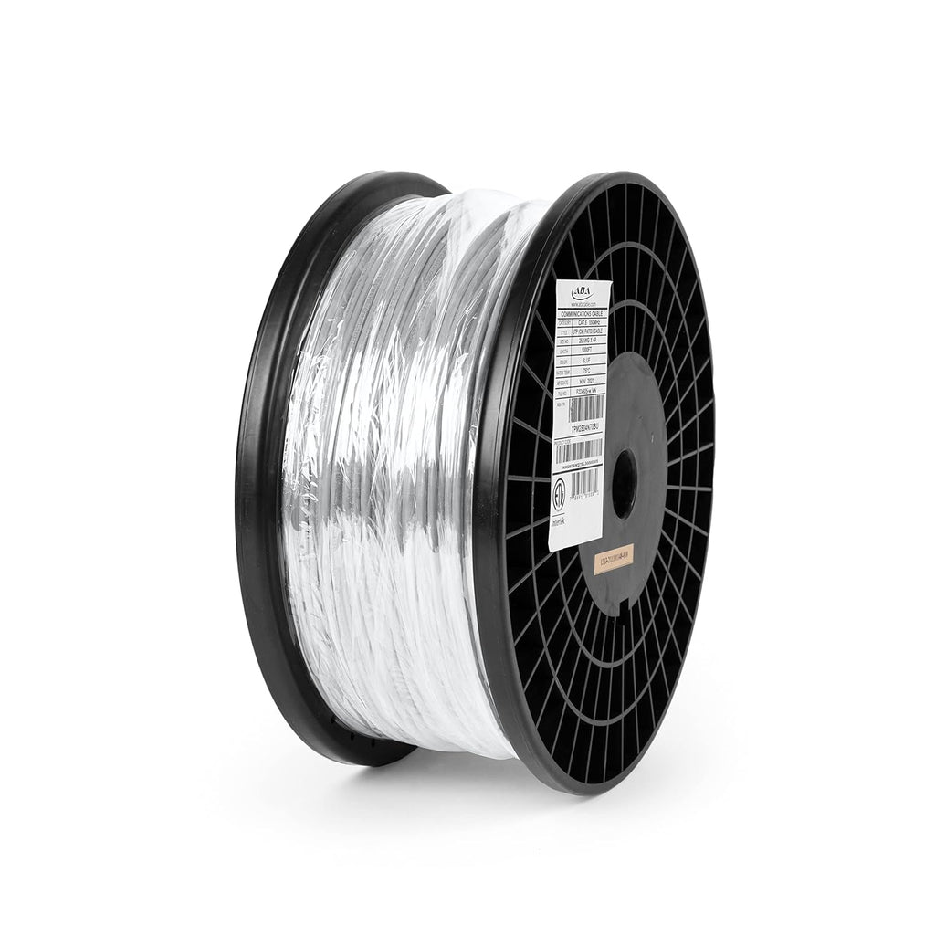 White Ultra Slim Cat6 Ethernet Cable 1000ft Unshielded Twisted Pair Pure Stranded Copper F267583