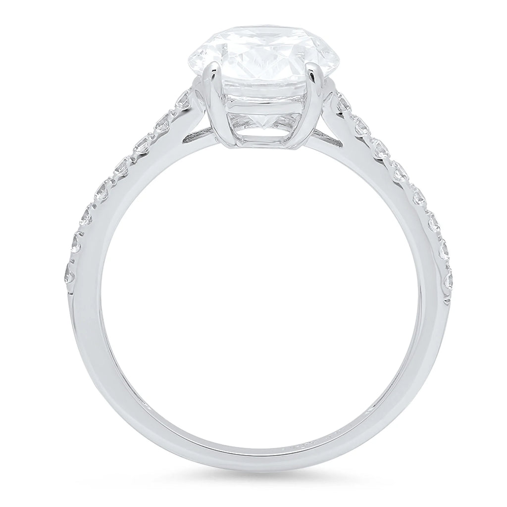 Oval Cut Genuine Cultured Diamond Engagement Ring V938245
