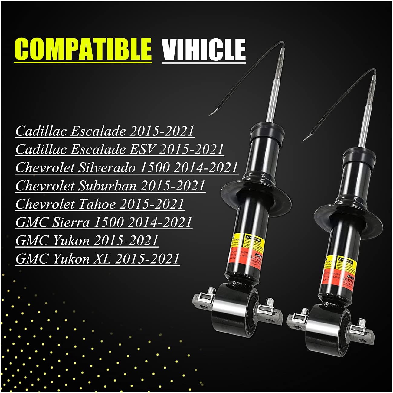 2PCS Front Shock Absorber with Magnetic for Cadillac Escalade Tahoe Suburban Silverado GMC Sierra 1500 Yukon E772984
