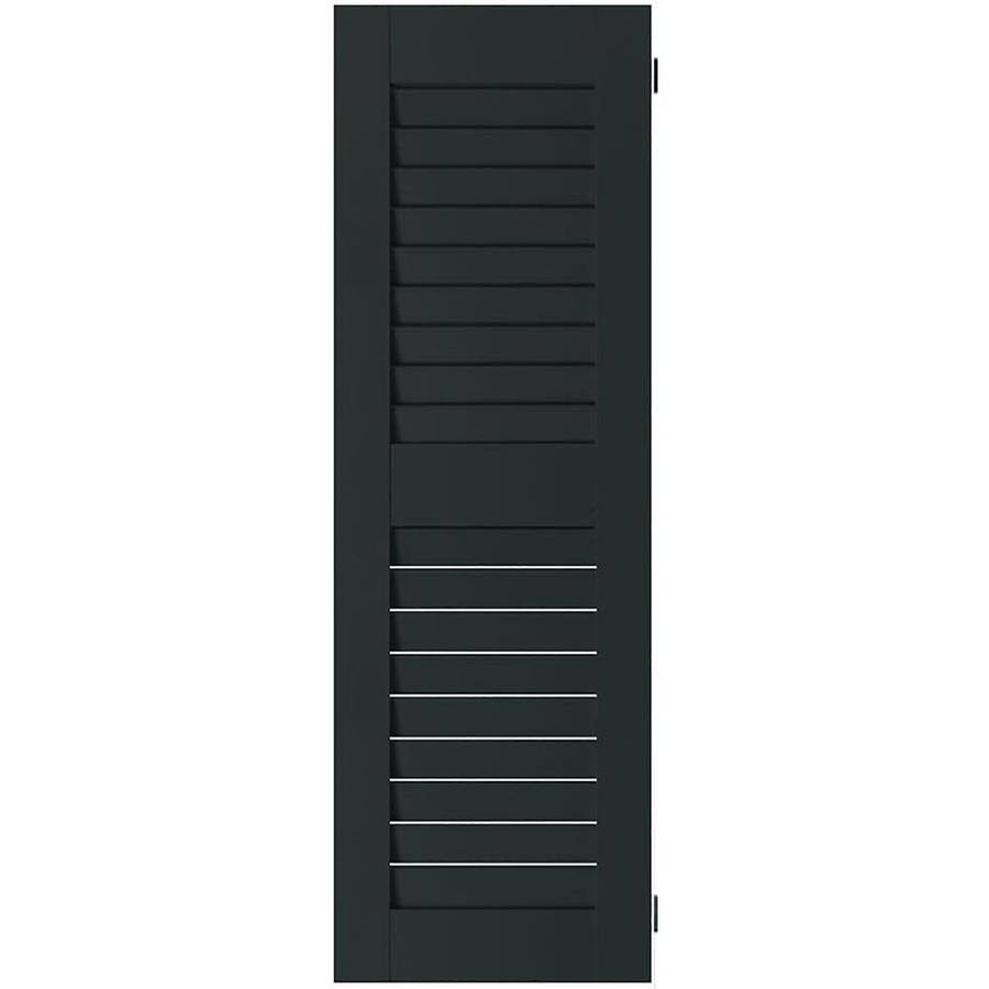 Dark Green Open Louvered Wood Shutters (Per Pair) U276311