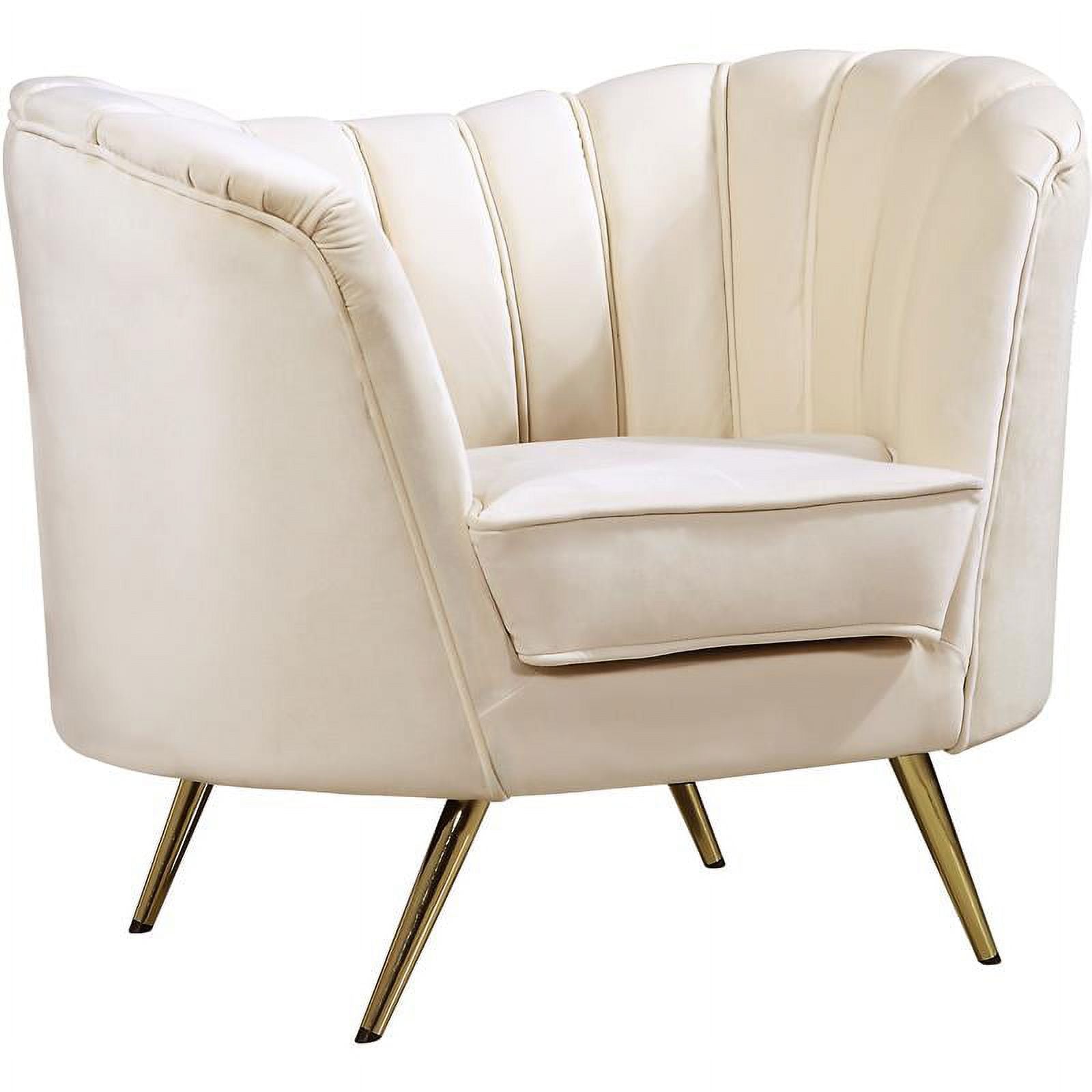 Cream and Gold 3-Piece Accent Chair Chaise and Sofa Set F788