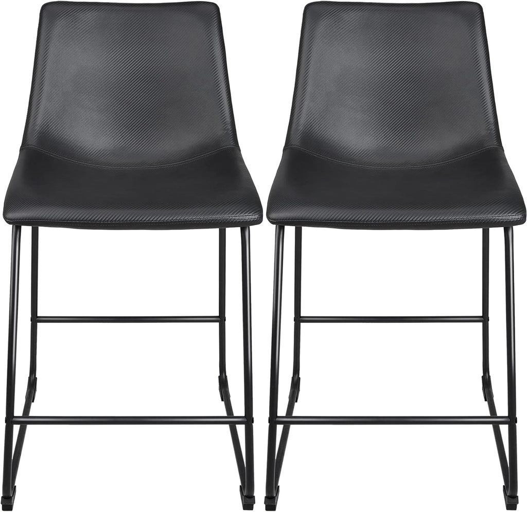 Black Metal Bar Stools Set of 2 Y975107