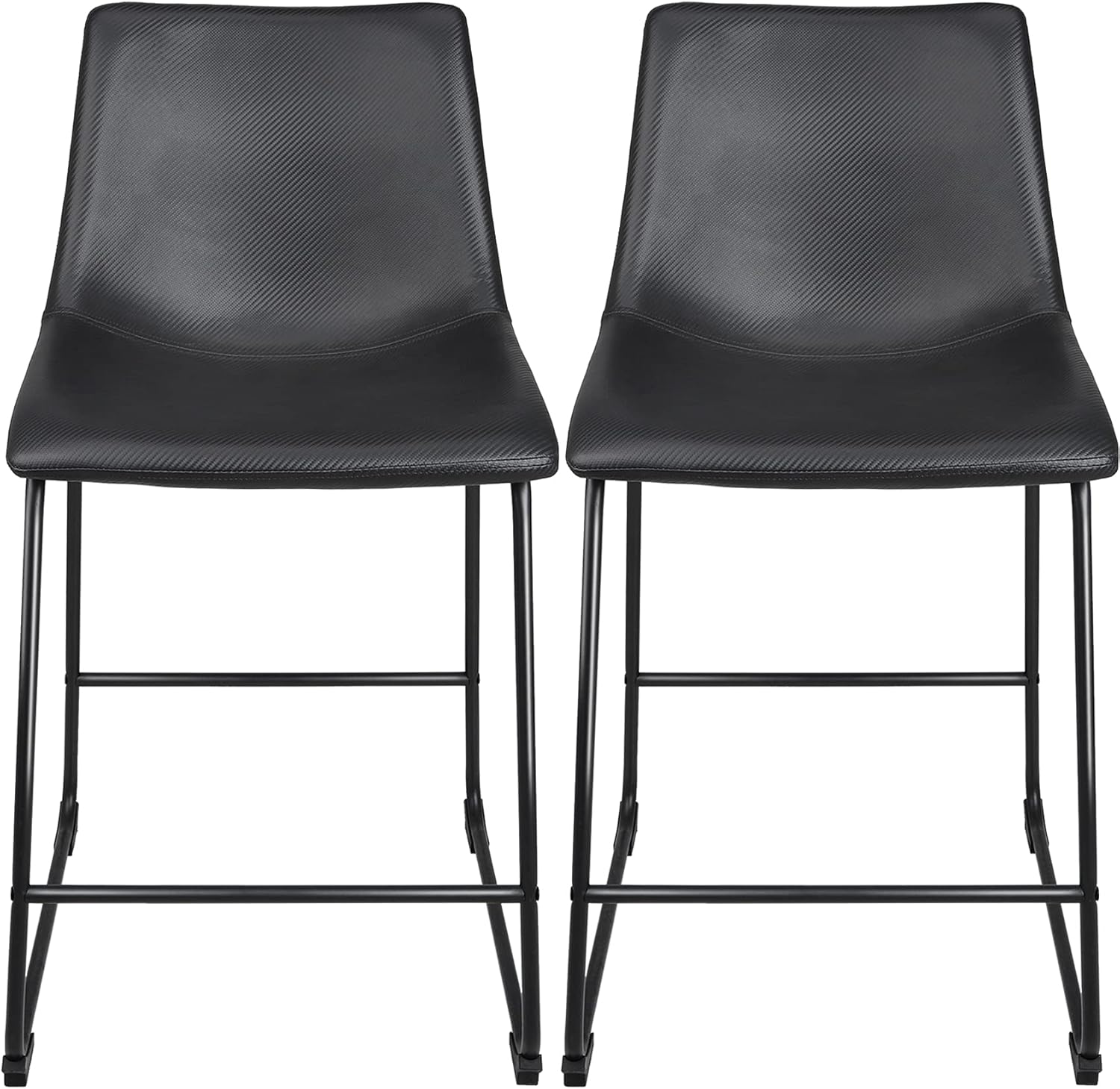 Black Metal Bar Stools Set of 2 Y975107