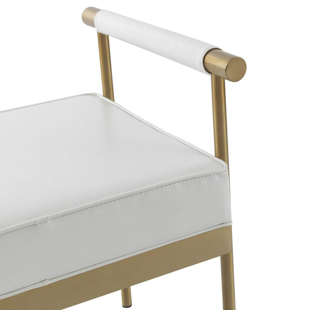 White Eco-Leather Bench I95596