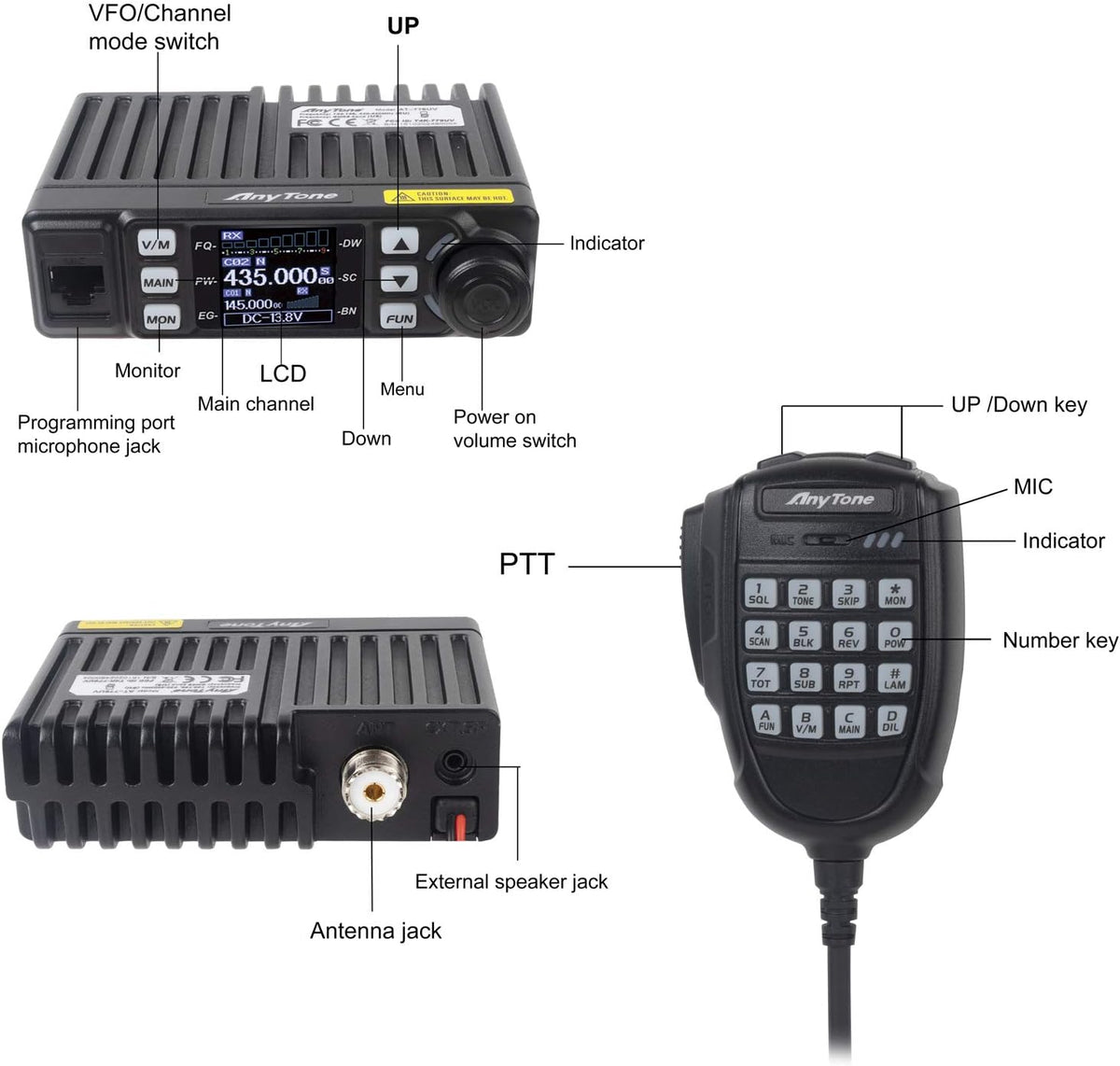 Mini Size Dual Band Transceiver Mobile Radio VHF/UHF Two Way Radio Z126