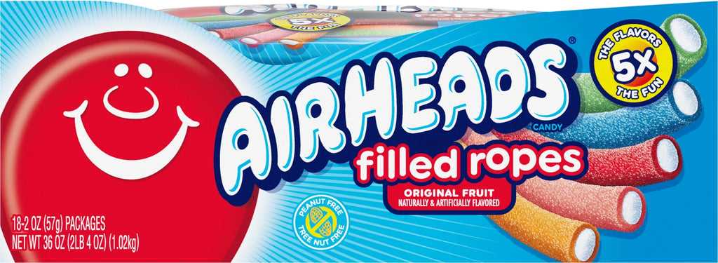 Filled Ropes Candy, Original Fruit, 2 Oz (Pack of 18) K7840