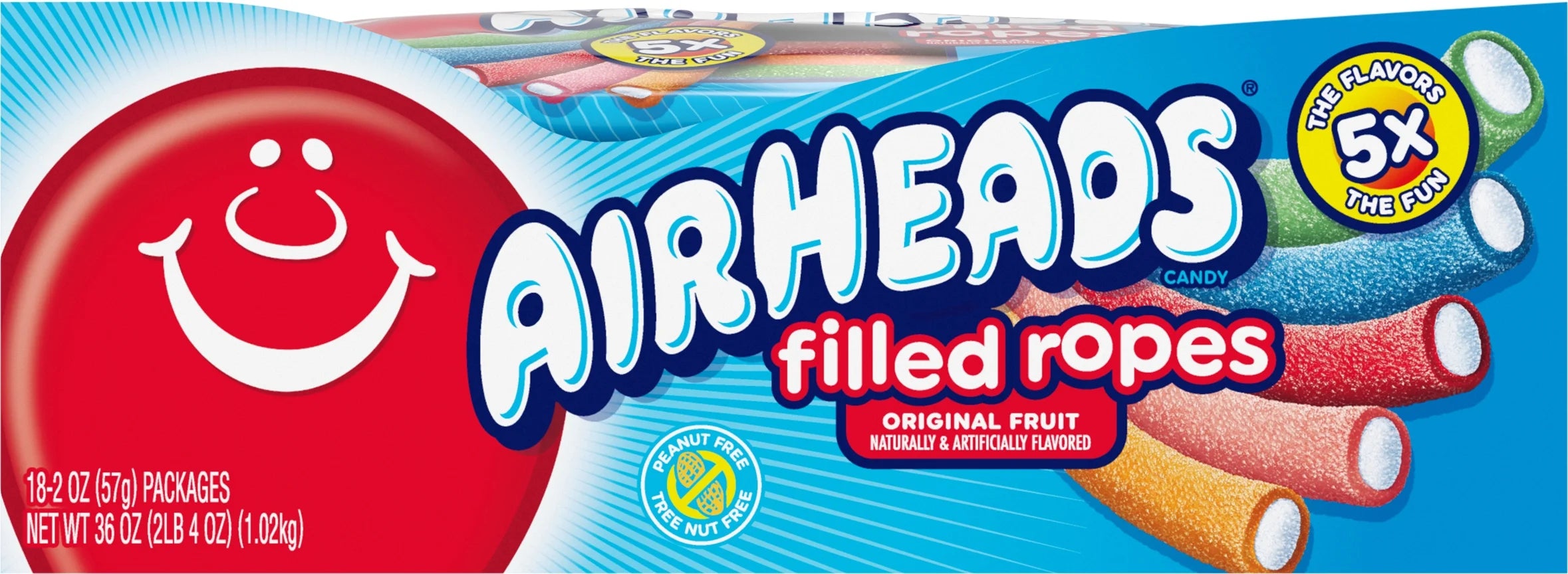 Filled Ropes Candy, Original Fruit, 2 Oz (Pack of 18) K7840