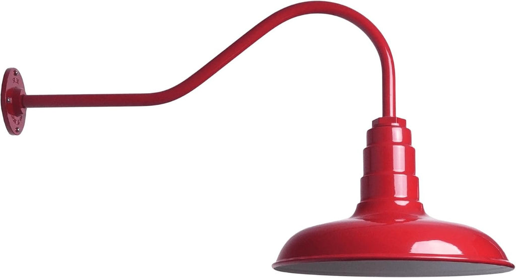 Black Steel Dome Gooseneck Barn Light R882