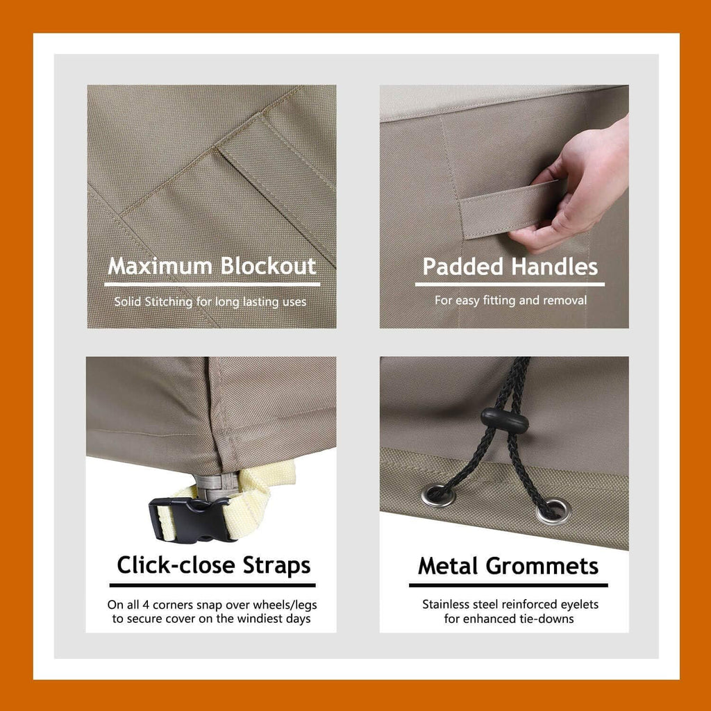 Waterproof Heavy Duty Outdoor Storage Box Cover with Straps and Handles Z423130