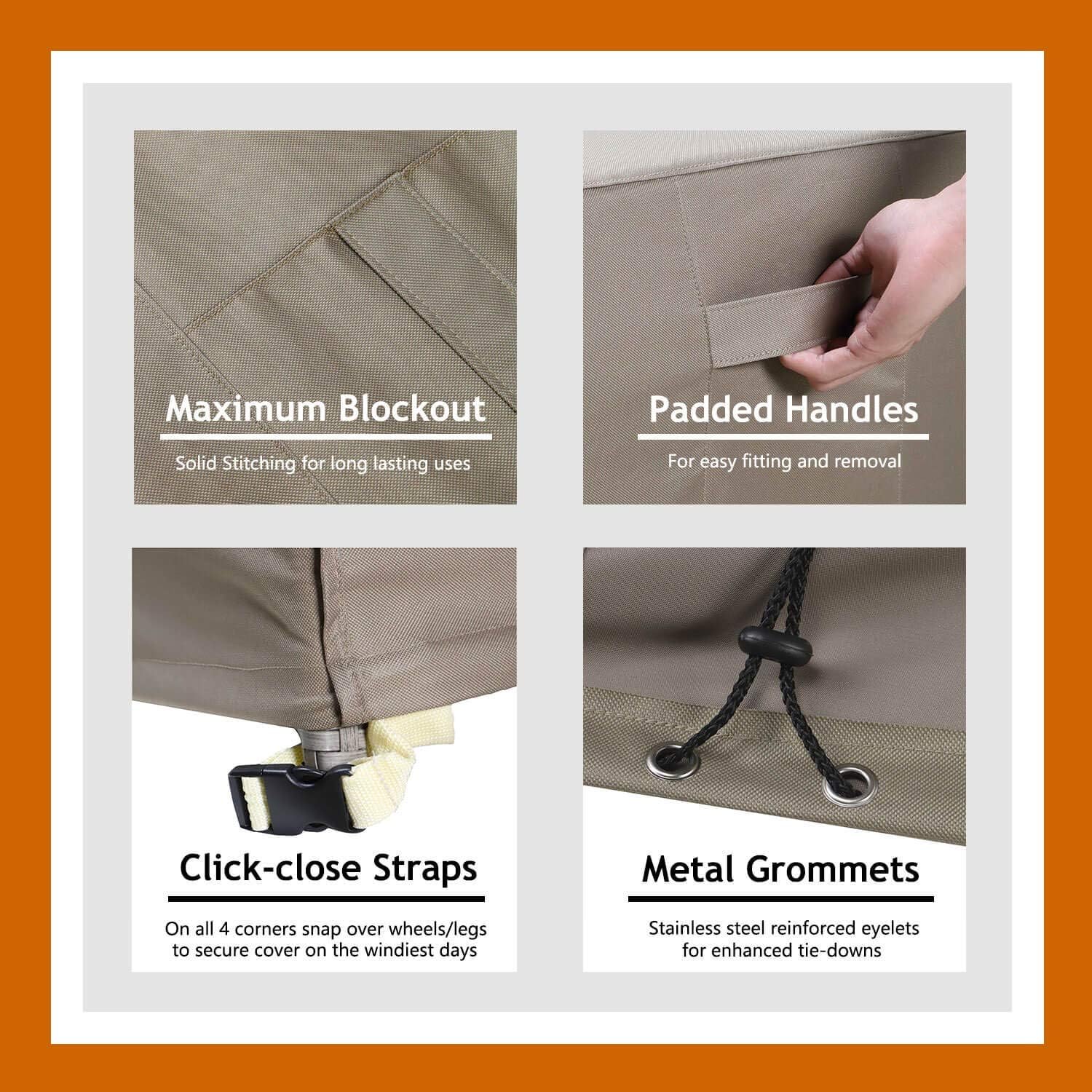 Waterproof Heavy Duty Outdoor Storage Box Cover with Straps and Handles Z423130