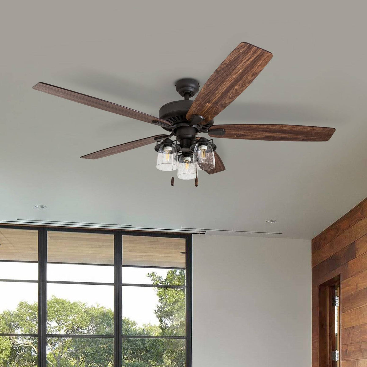 Bronze 60-Inch LED Ceiling Fan with Pull Chains E452
