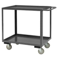 14 Gauge Tubular Push Handled Rolling Service Cart with 3 Shelves Gray - 48 in. K880