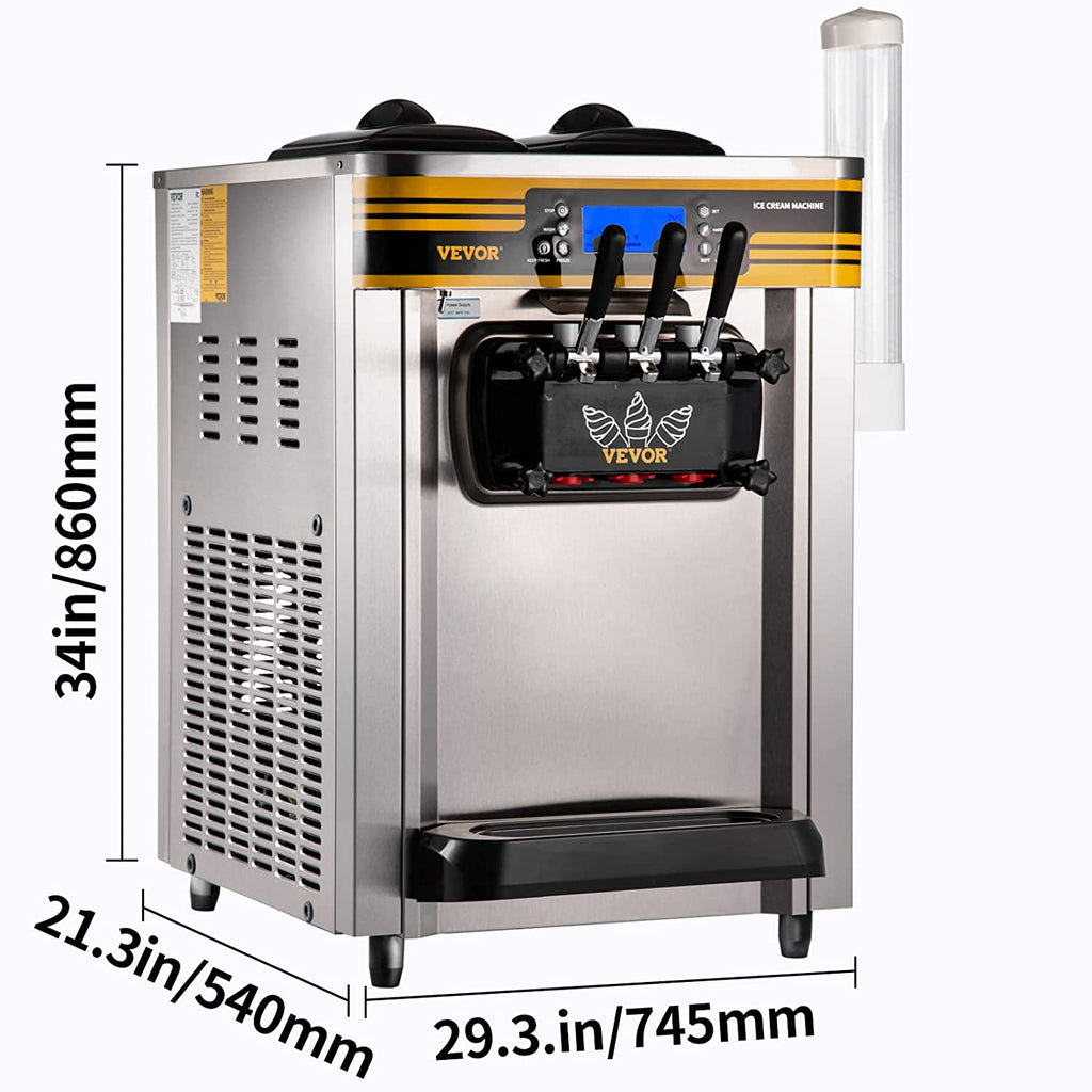 Silver Commercial Soft Serve Ice Cream Machine L825