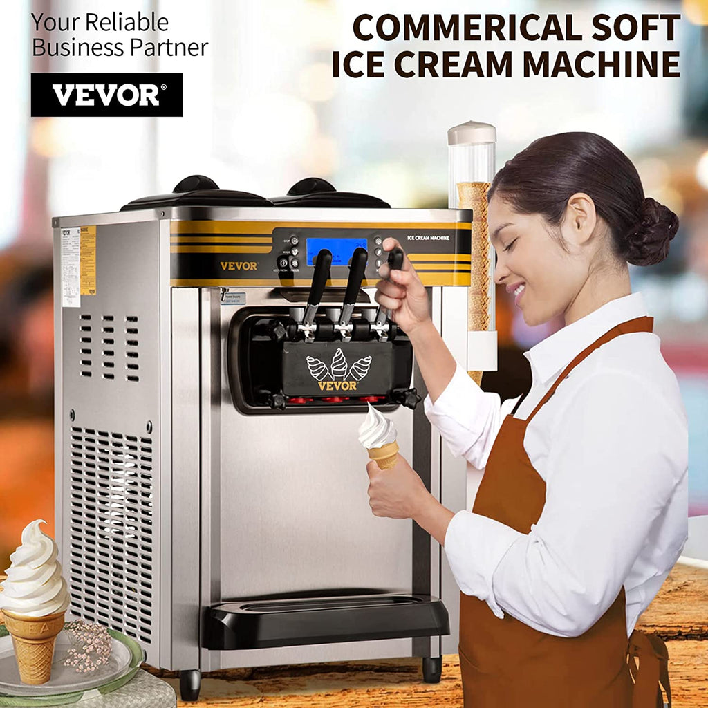 Silver Commercial Soft Serve Ice Cream Machine L825