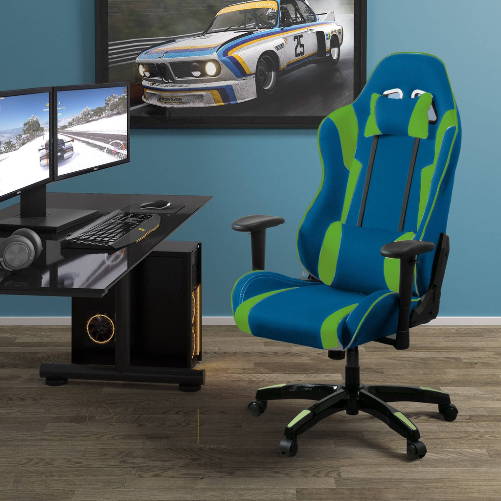 Bonded Leather, Fabric, and Mesh High-Back Ergonomic Gaming Chair B65635