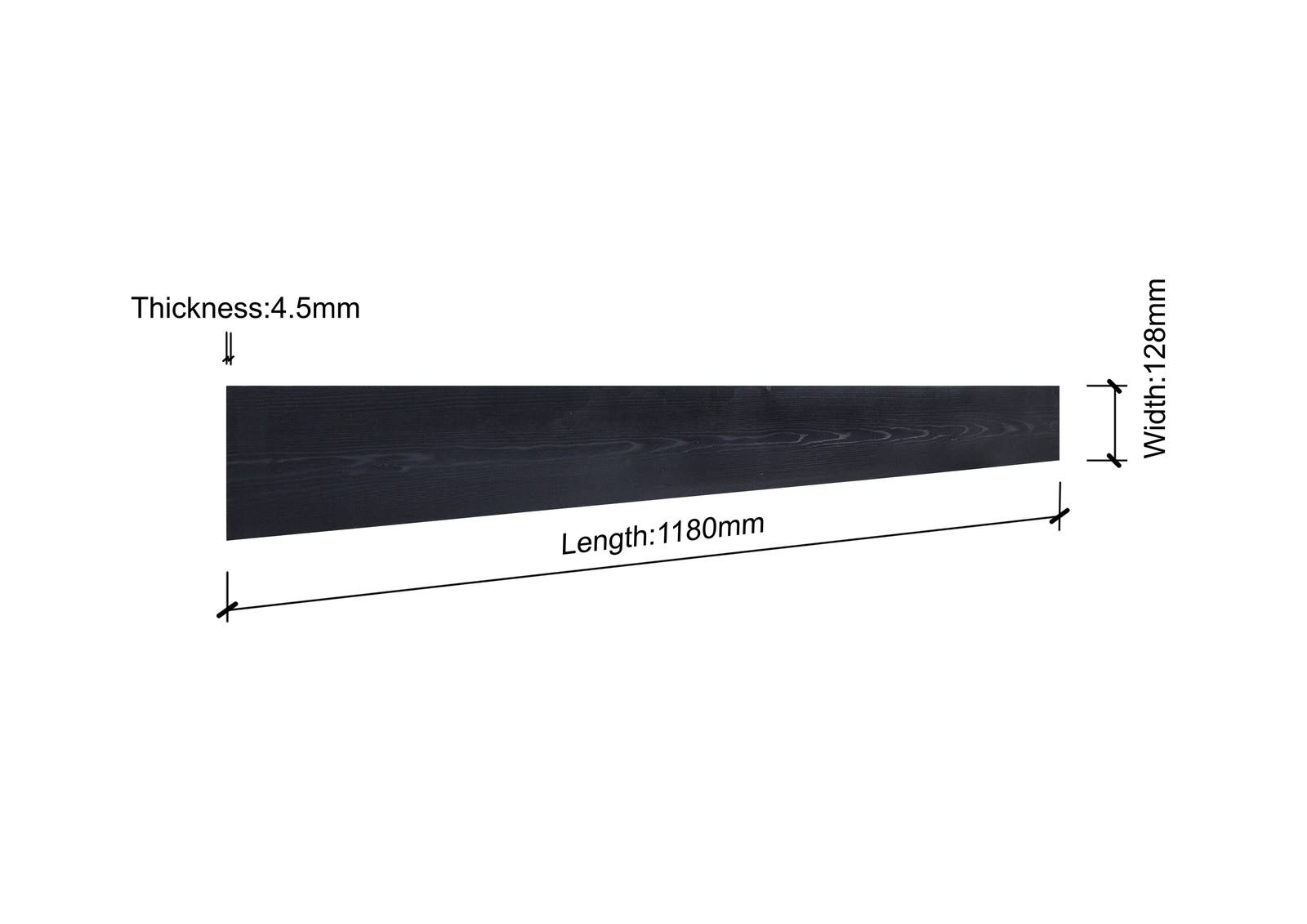 Rustic Black Real Wood Wall Plank N762047