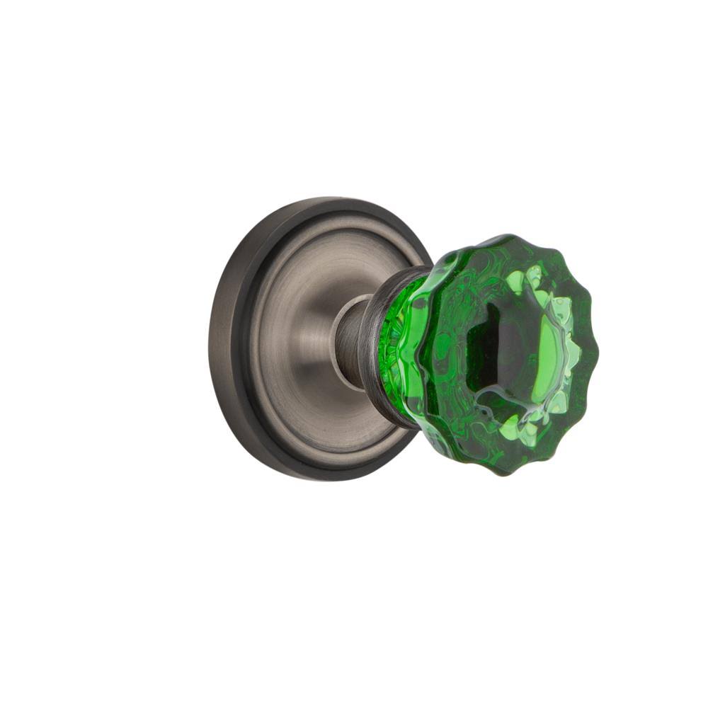 Emerald Crystal Antique Pewter Interior Mortise Door Knob J830944