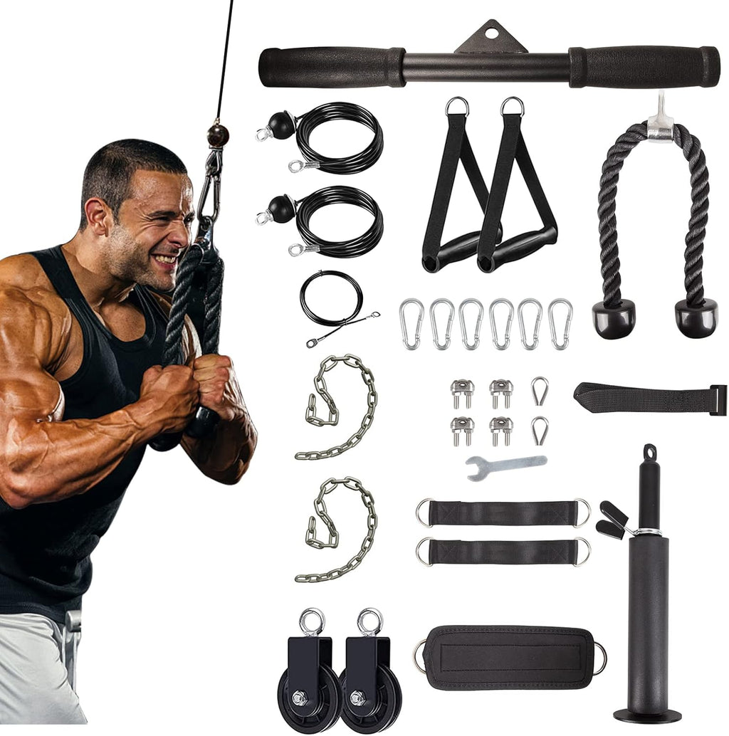 Cable Pulley System Attachments for Gym, LAT Pull Down, Biceps Curl, Triceps Exercise, Home Gym Equipment, Pack of 2 L641720