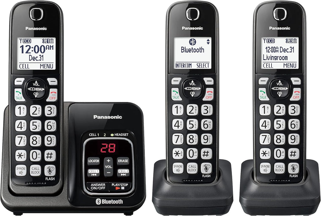 3 Cordless Handsets Expandable Cordless Phone System with Answering Machine and Call Blocking T29467