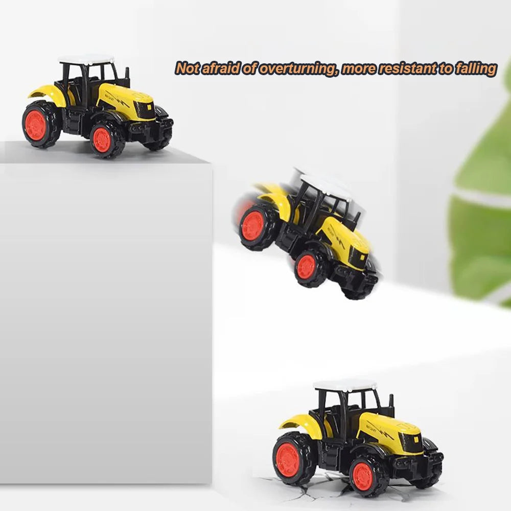 3 Pieces Die-Cast Metal Toy Farm Tractors Truck and Trailers Set R623690