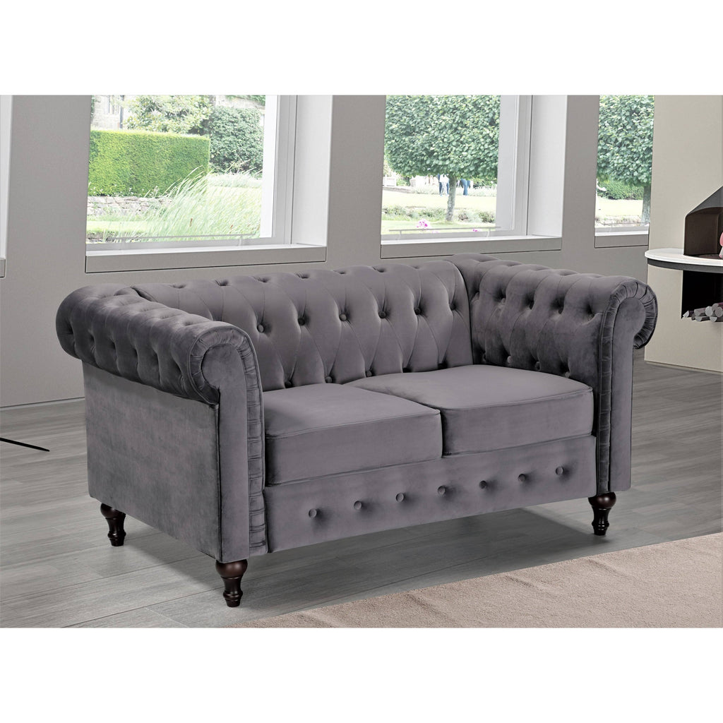 Dark Blue Chesterfield Loveseat B259