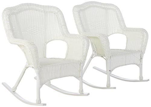 White Resin Wicker Rocker G74276