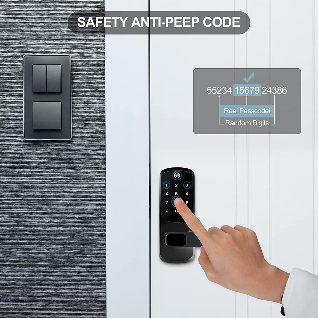 Keyless Entry Smart Door Lock with Keypad, Black E886676