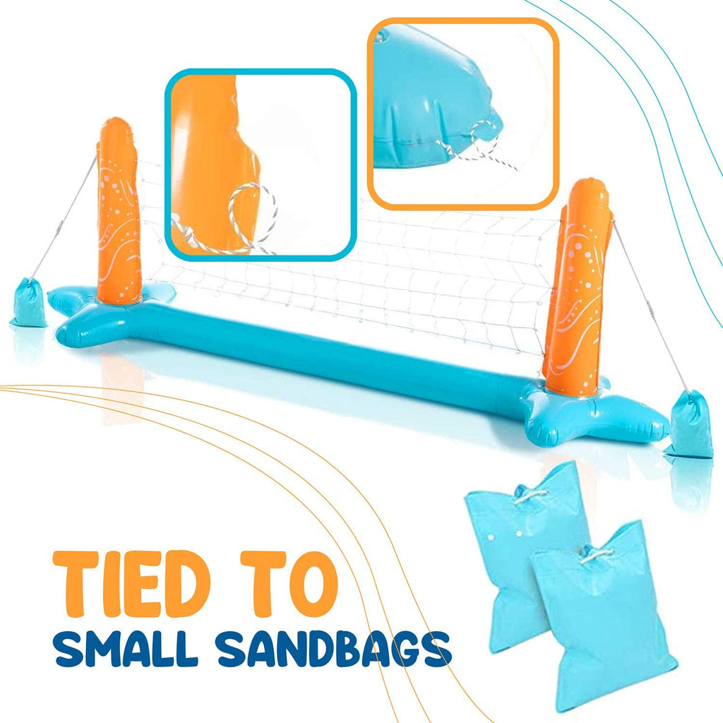 Volleyball Net & Basketball Hoops Pool Float Set L162939