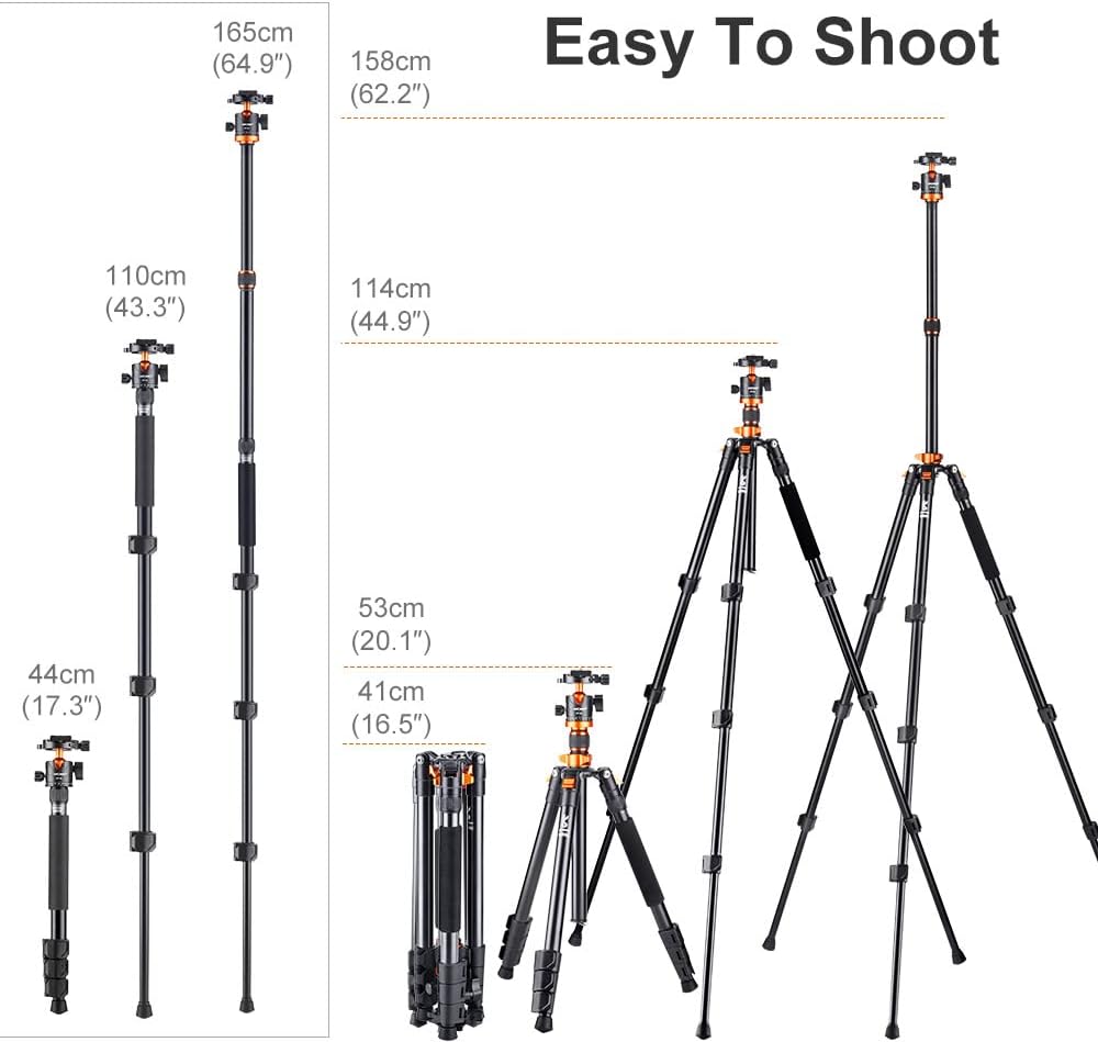 62 inch DSLR Camera Tripod with Monopod and Aluminum Alloy Quick Release Plate G3033