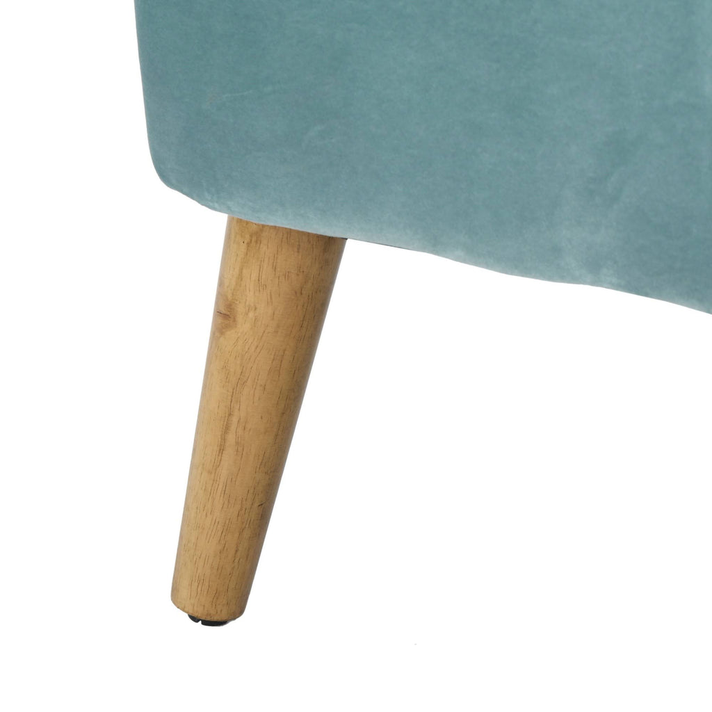 Seafoam Blue Velvet Club Chair Set of 2 K29589