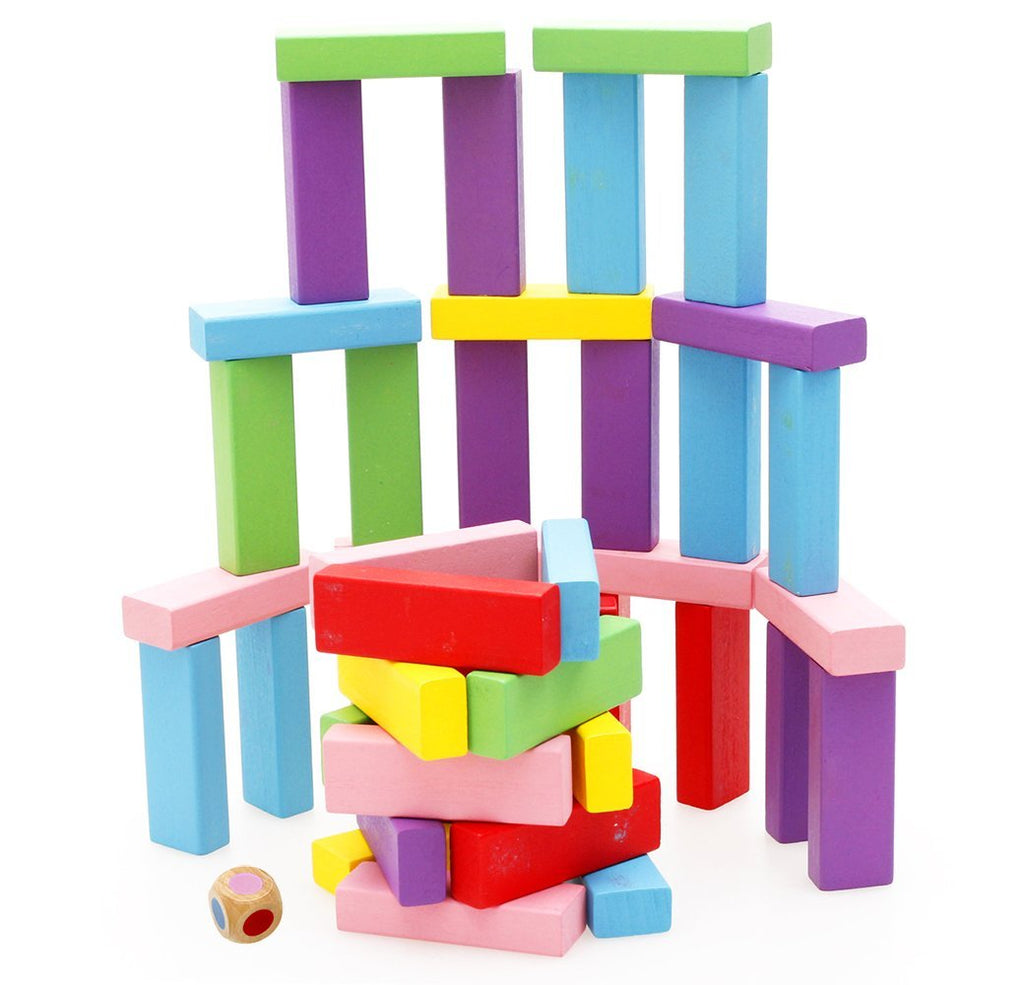 48 Pieces Wooden Stacking Board Games Building Blocks U38151