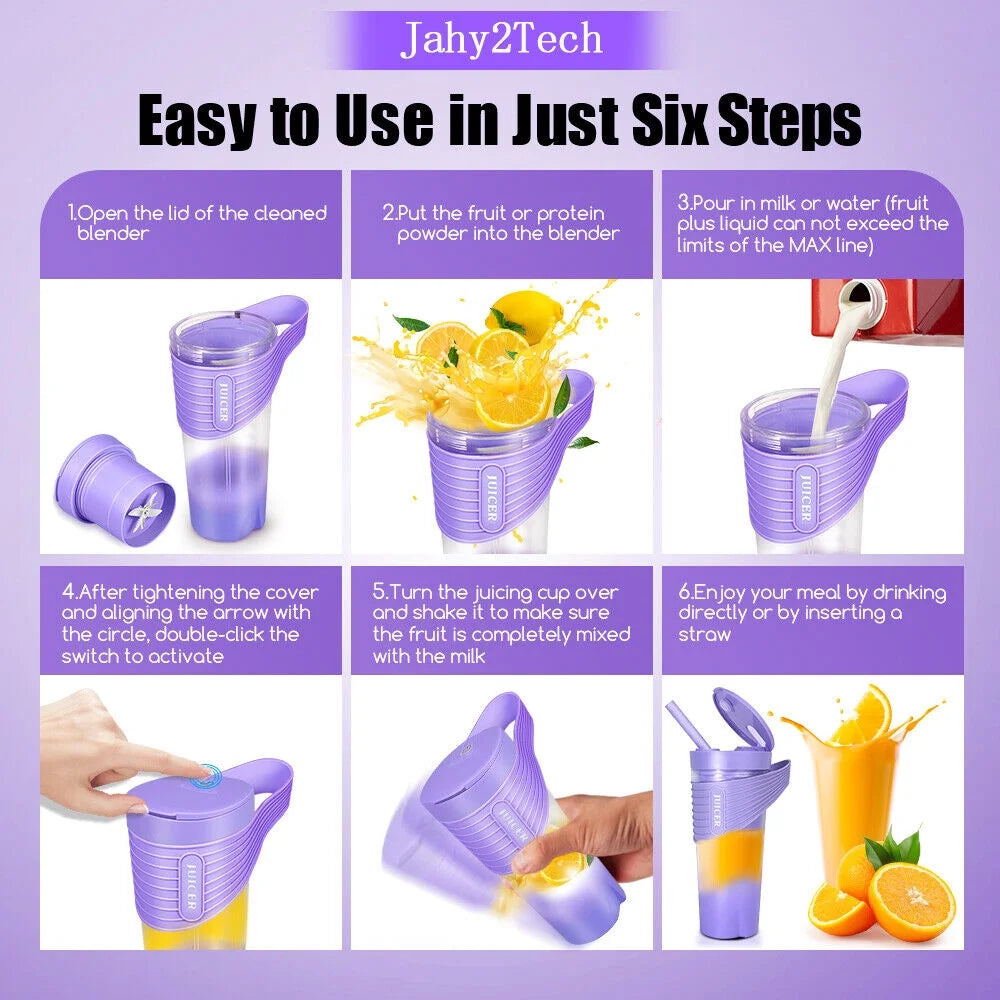 USB Rechargeable Portable Mini Juicer Cup Blender A36607
