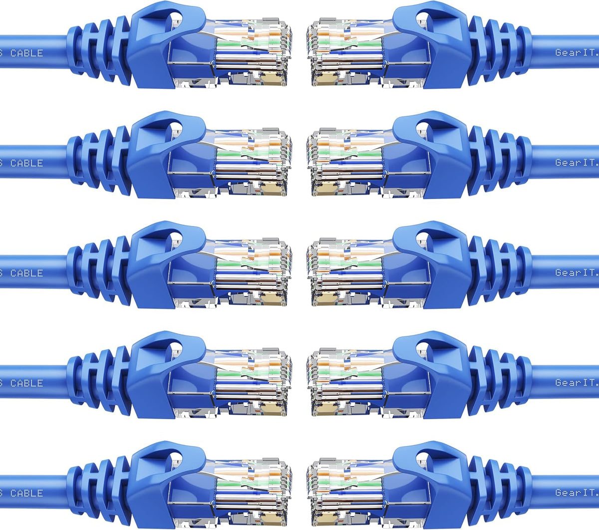 100-Pack Cat6 Patch Cable 1.5 Feet Blue T8683