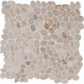 12 in. x 12 in. x 10mm Textured Marble Mosaic Tile V4934