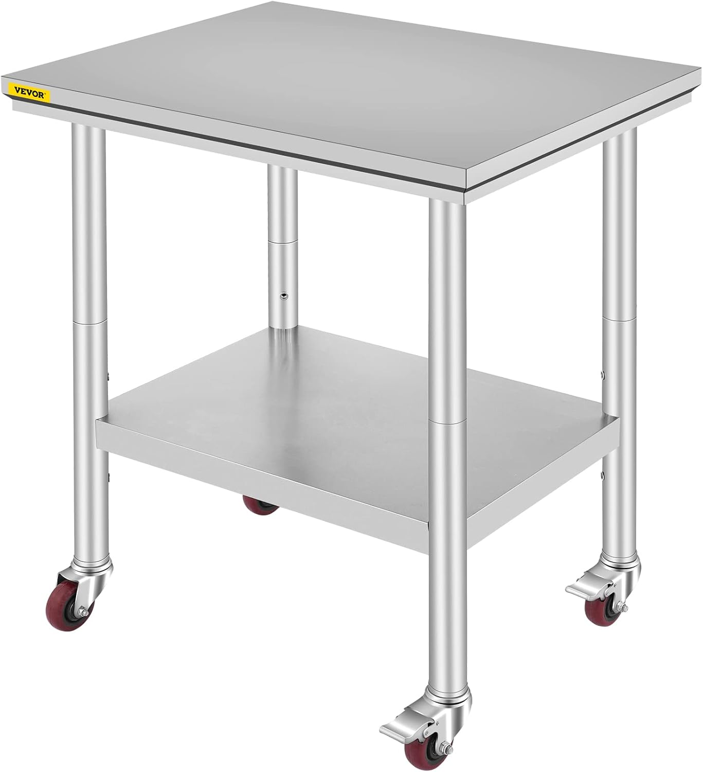 Stainless Steel Work Table with Wheels 24 x 30 x 32 Inch E1255