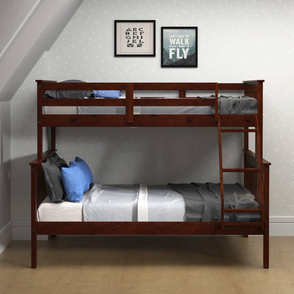 Dark Cappuccino Twin/Full Bunk Bed T9012