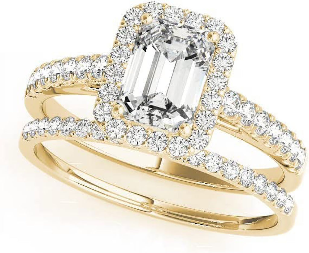 Emerald Cut Halo Diamond Engagement Ring M17687