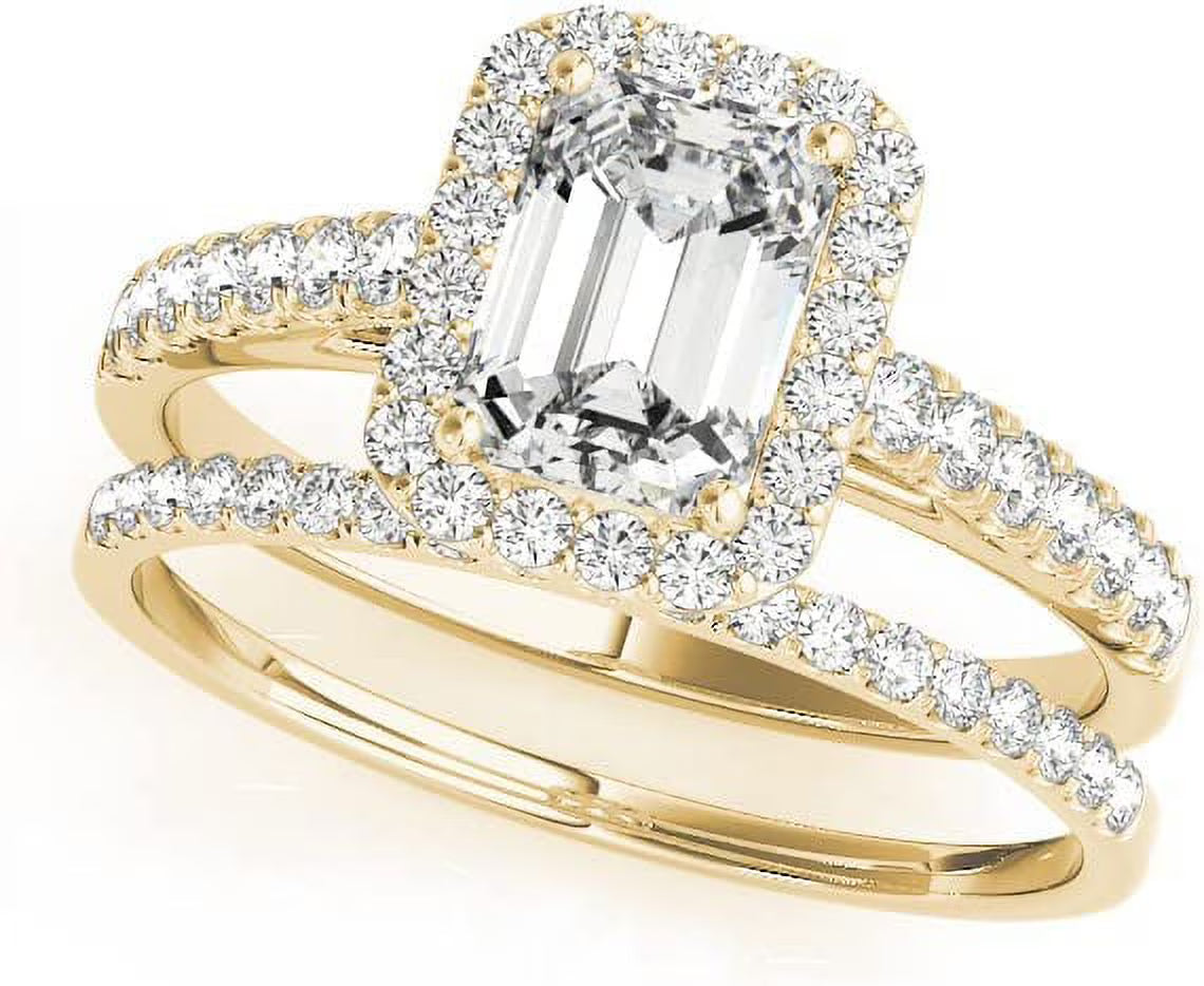 Emerald Cut Halo Diamond Engagement Ring M17687