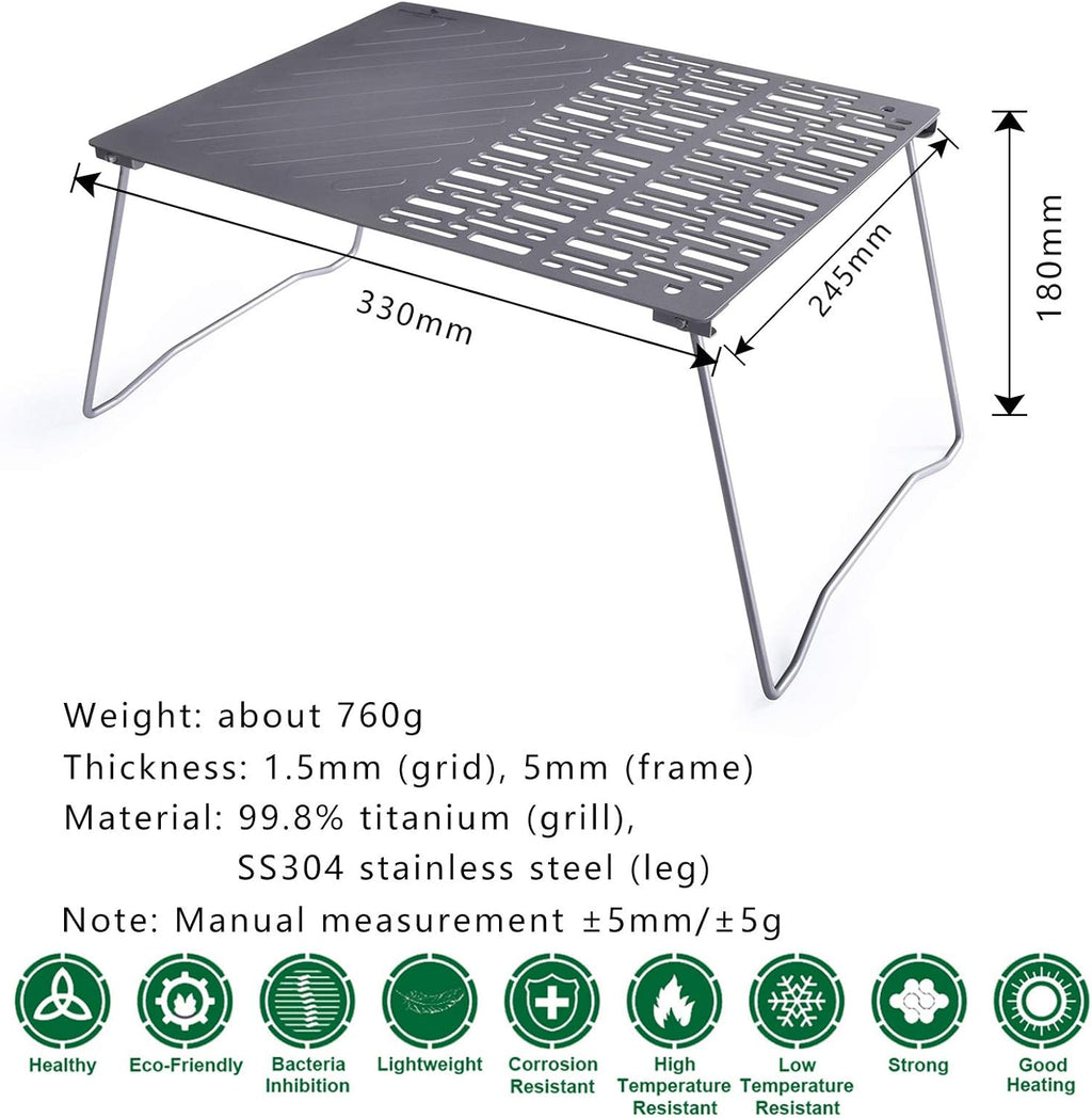 Titanium Folding Campfire Grill with Legs Q5548