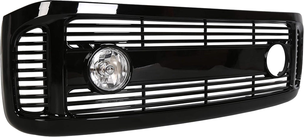 Glossy Black Front Hood Bumper Grille Grill ABS with Fog Lights Y767319