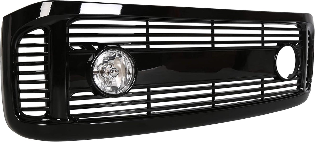 Glossy Black Front Hood Bumper Grille Grill ABS with Fog Lights Y767319