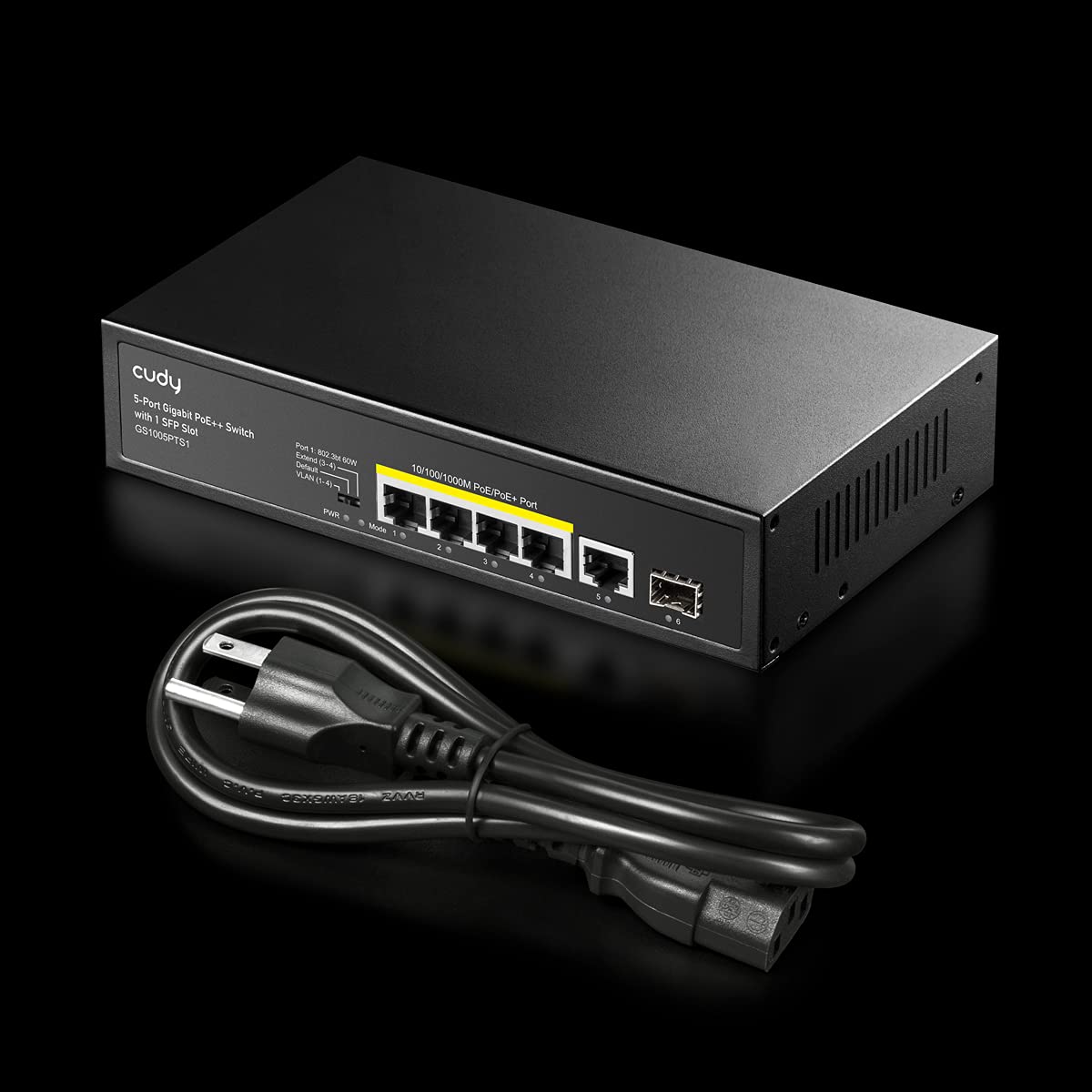 5 Port Gigabit PoE+ Switch 120 W, 4 PoE Ports, 1 SFP, Pack of 2 Z5329