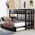 Twin Over Twin/King Wooden Bunk Bed with Trundle and Ladder C833519