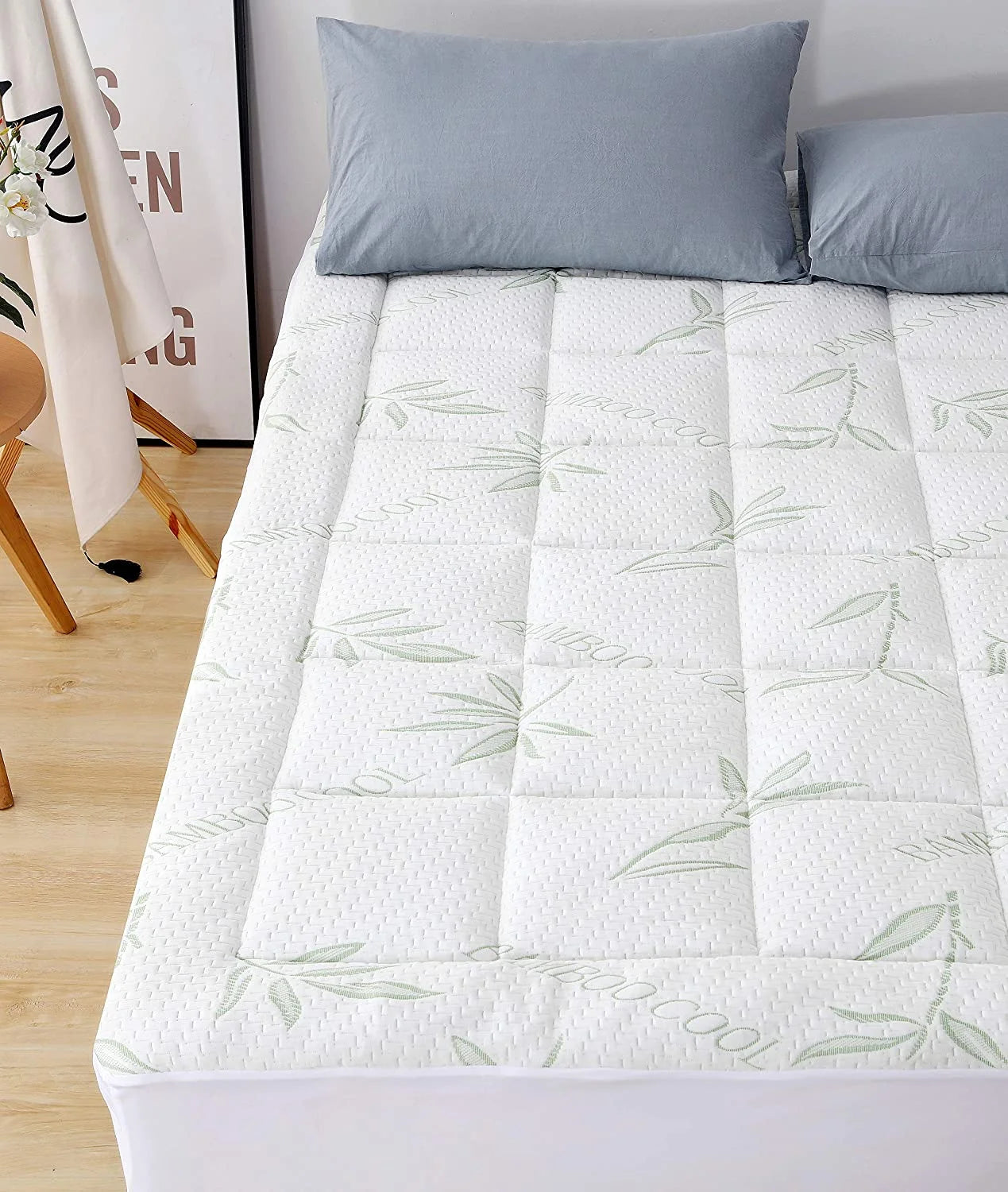 Green Full Bamboo Mattress Pad B277