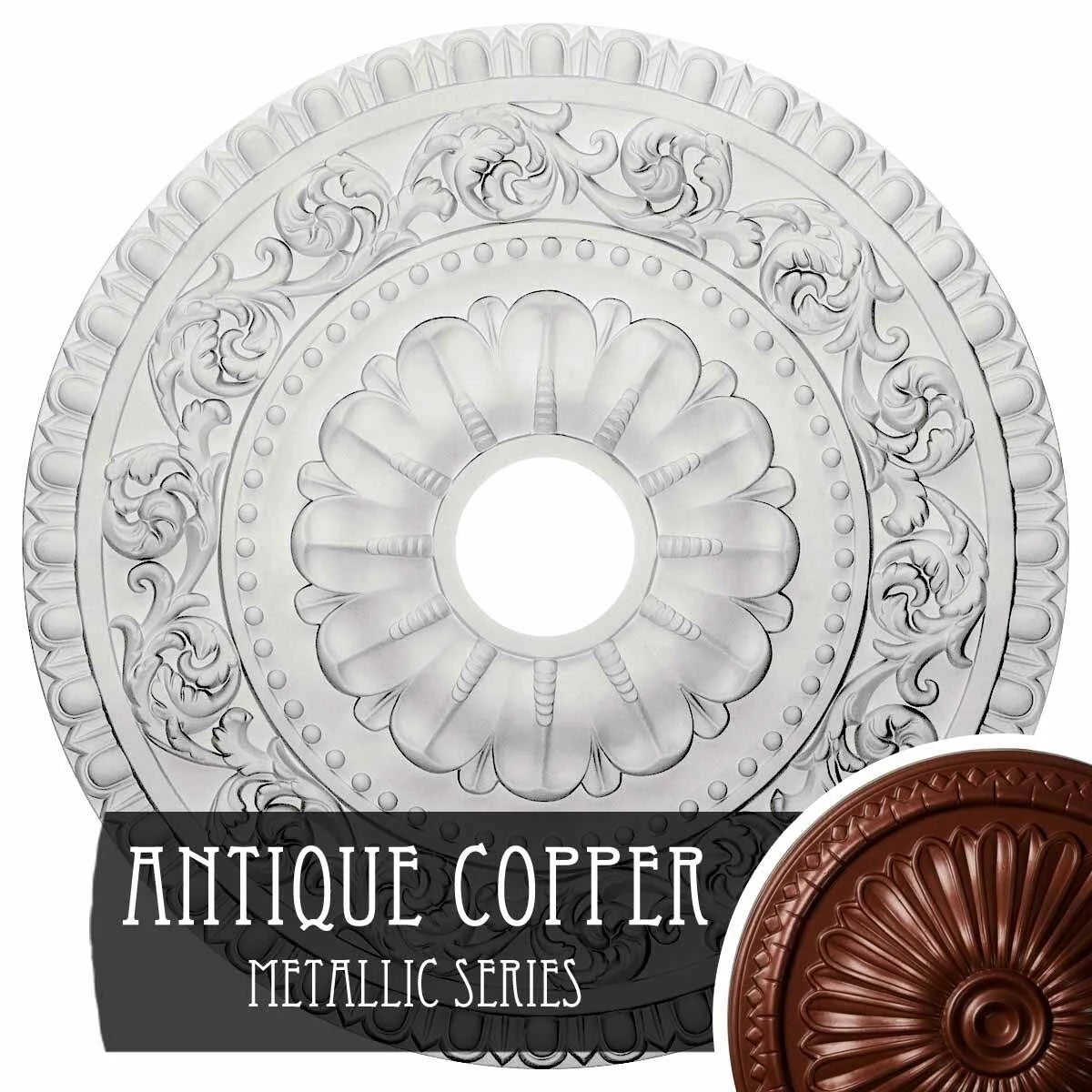 23 1/2x22OD x 3 1/2x22ID x 2 1/8x22P Ceiling Medallion V60278