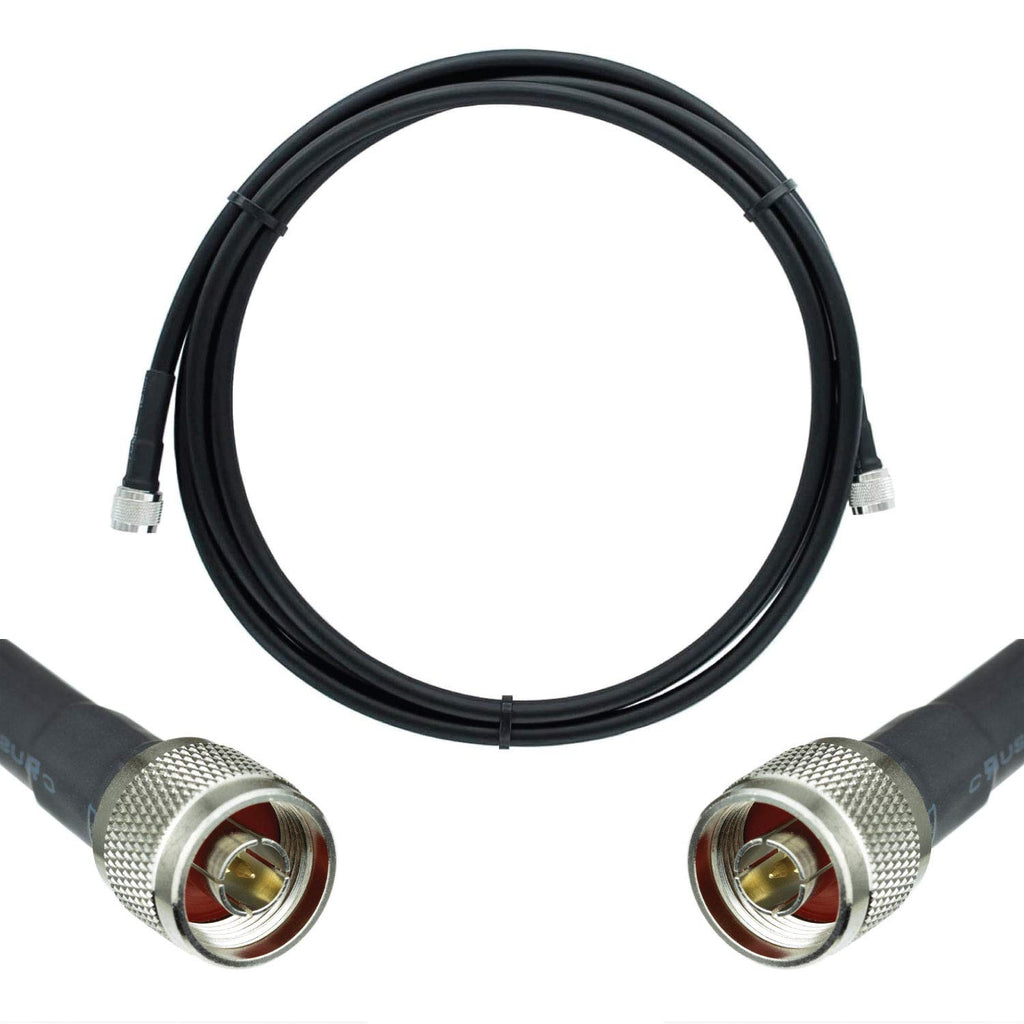 Heavy Duty Ultra Low Loss 50ohm Coaxial Cable 100ft N Male to N Male Black K55452