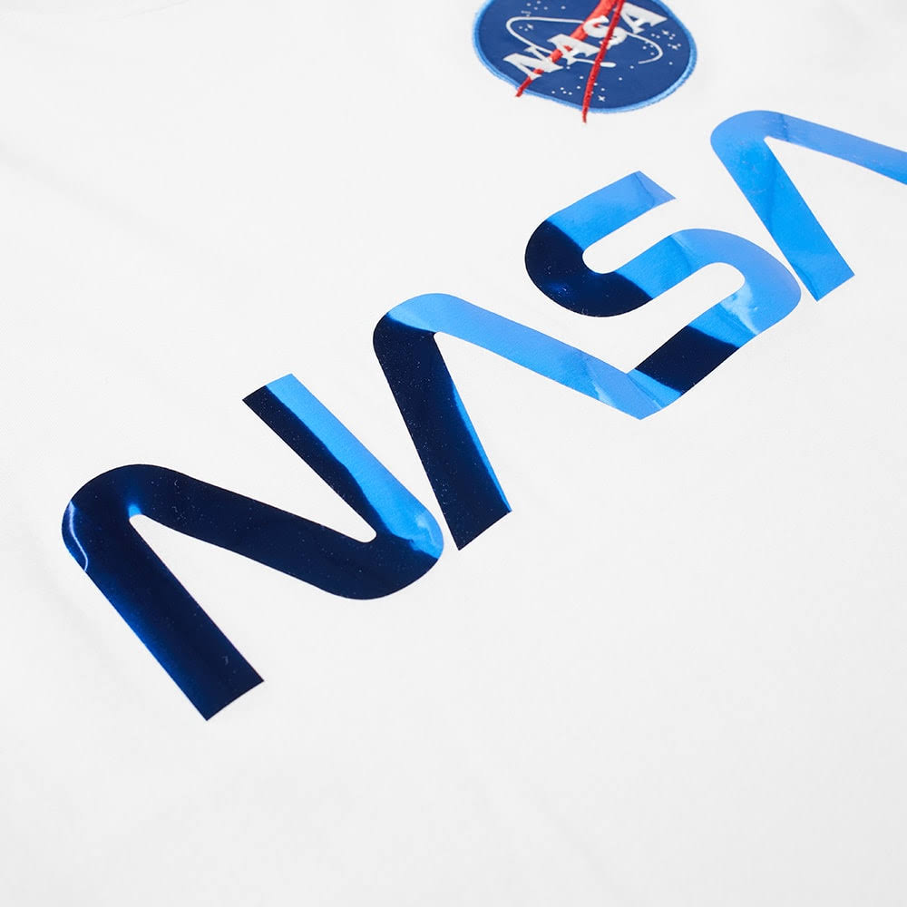 White & Blue Reflective Cotton Tee W793
