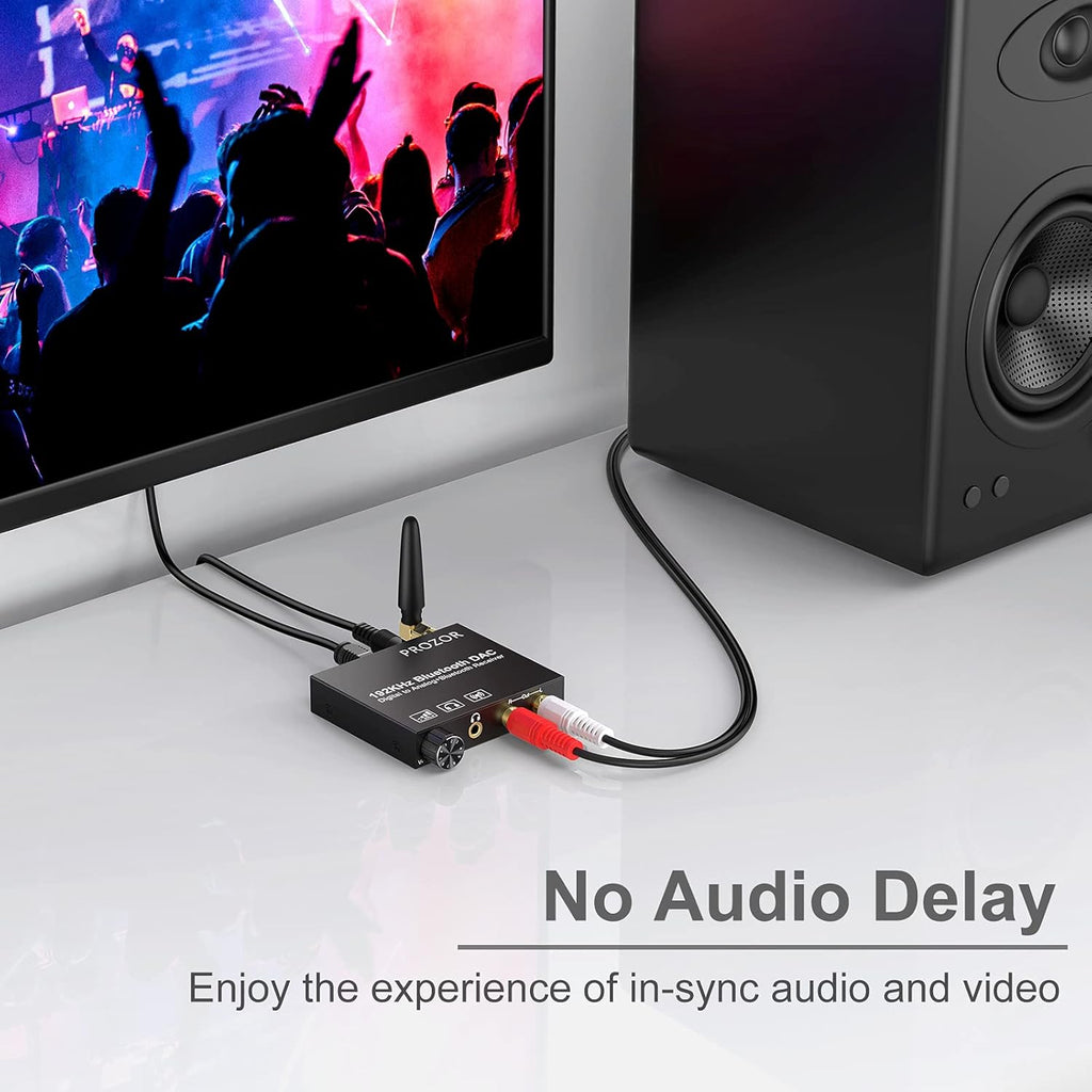 192kHz Digital to Analog Audio Converter with Bluetooth Receiver, Optical Coaxial to Stereo Analog RCA & 3.5mm D73911