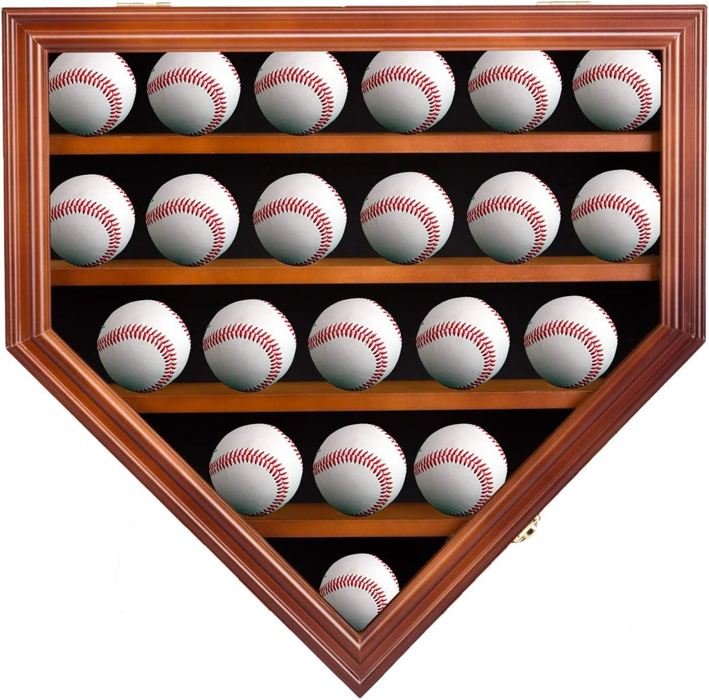 21 Baseball Ball Display Case Cabinet Wall Rack with Lockable A772