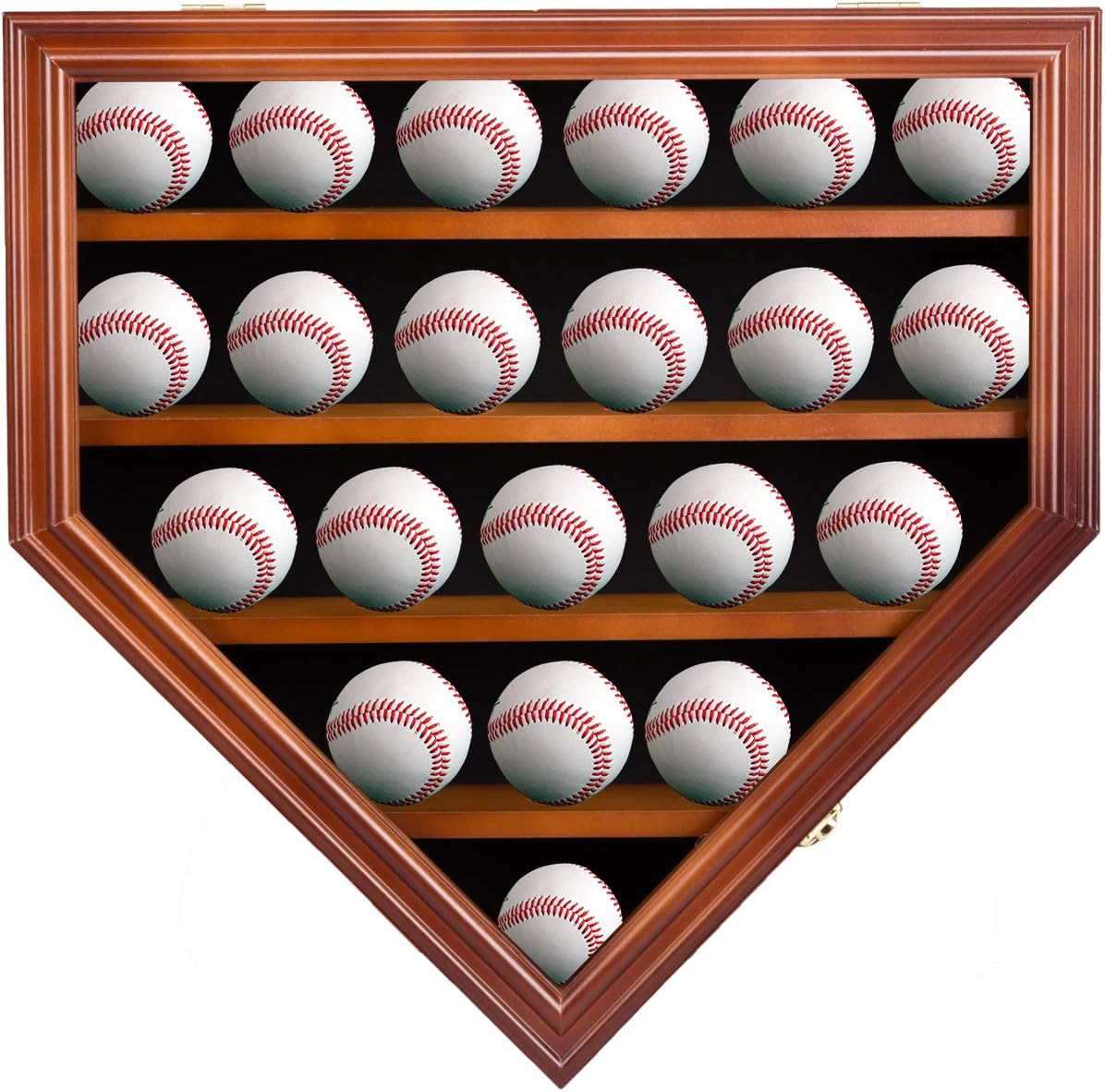 21 Baseball Ball Display Case Cabinet Wall Rack with Lockable A772